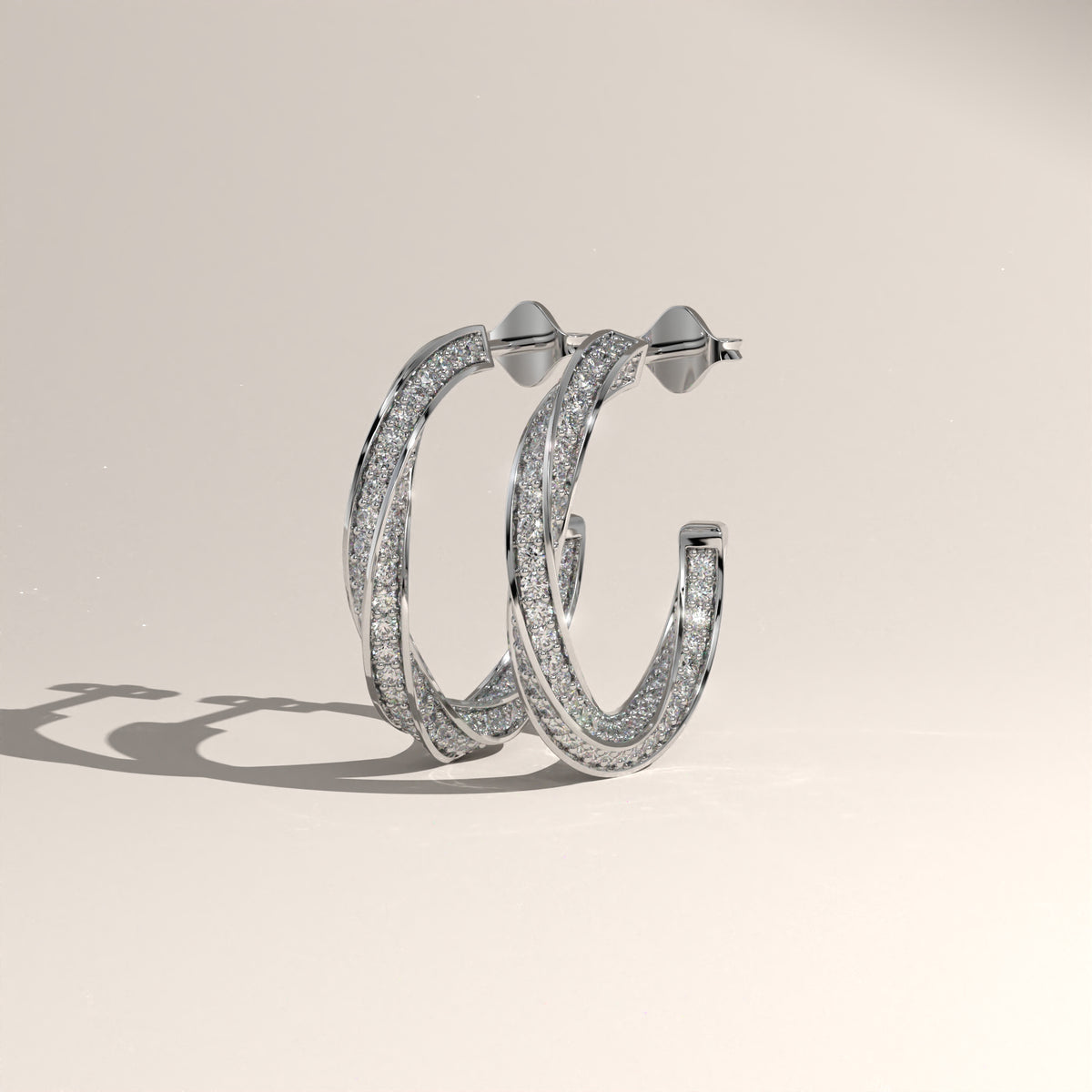 Lab-Grown Diamond Twist Hoop Earrings – Jess
