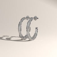 White Gold 1.6ct TW Round Lab-Grown Diamond Twist Hoop Earrings – Jess, view 3 — Verasah