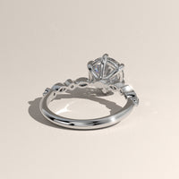 White Gold 2ct Round Lab-Grown Diamond Engagement Ring with Marquise & Round Side Stones – Ayla, view 4 — Verasah