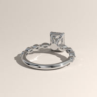 White Gold 2ct Emerald Cut Lab-Grown Diamond Engagement Ring with Marquise Diamond Band – Sage, view 4 — Verasah