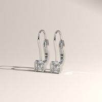 White Gold 1.50ct TW Square Emerald Cut Lab-Grown Diamond Bezel Drop Earrings – Janet, view 3 — Verasah