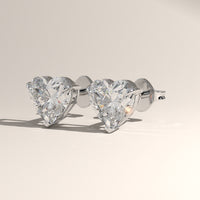 White Gold 1.5ct TW Heart Lab-Grown Diamond Stud Earrings – Amara, view 3 — Verasah