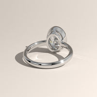 White Gold 2.3ct oval lab grown diamond bezel set solitaire ring, view 2 — Verasah
