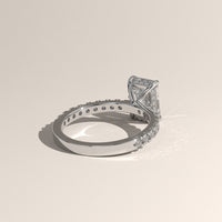 White Gold 2ct Emerald Cut Lab-Grown Diamond Pavé Engagement Ring – Sloane, view 4 — Verasah