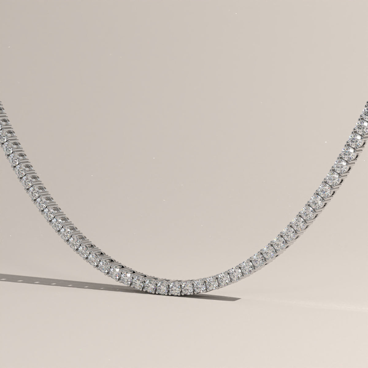 Round Lab-Grown Diamond Tennis Necklace – Clemantine
