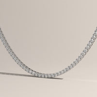 White Gold Round Lab-Grown Diamond Tennis Necklace – Clemantine — Verasah