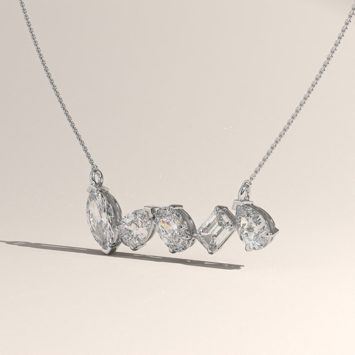1.77ct TW Mixed Shape Lab-Grown Diamond Bar Necklace – Phoebe