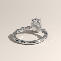 White Gold 2ct Oval Lab-Grown Diamond Engagement Ring with Marquise Diamond Band – Laurel, view 4 — Verasah