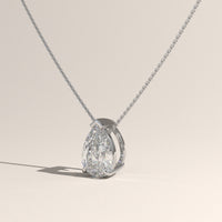 White Gold 1ct Pear Lab-Grown Diamond Pendant Necklace – Rosalie, view 2 — Verasah