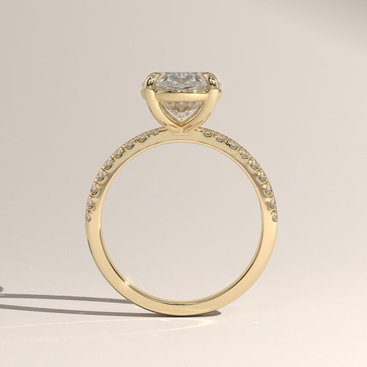 3.77ct Oval Lab-Grown Diamond Pavé Engagement Ring – Freya
