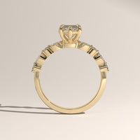 Yellow Gold 2ct Marquise Lab-Grown Diamond Five Stone Engagement Ring – Selene, view 3 — Verasah