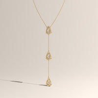 Yellow Gold 3ct TW Pear Lab-Grown Diamond Lariat Necklace – Clara, view 3 — Verasah