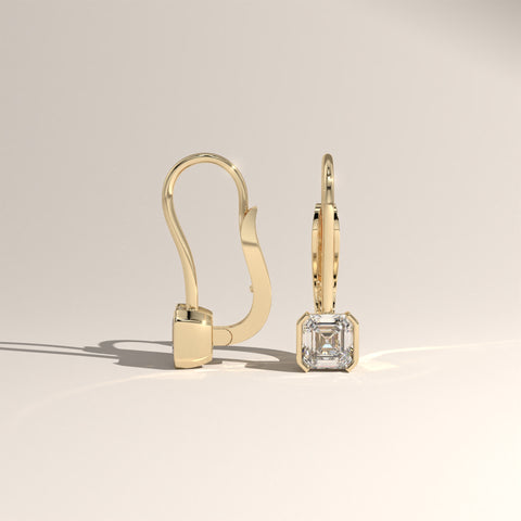 1.50ct TW Square Emerald Cut Lab-Grown Diamond Bezel Drop Earrings – Janet