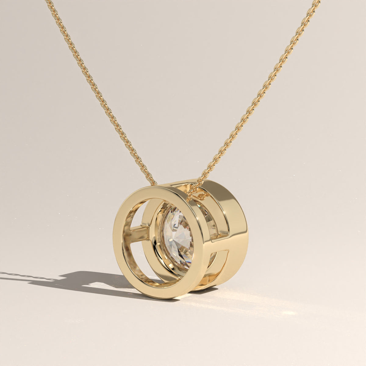 1.92ct Bezel Lab-grown Diamond Pendant Necklace - Nicole