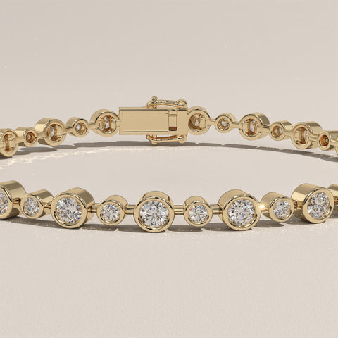 Round Lab-Grown Diamond Bezel Tennis Bracelet – Lyra