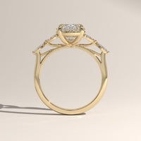 Yellow Gold 3.19ct Oval Lab-Grown Diamond Ring with Side Stones - Maria, view 3 — Verasah