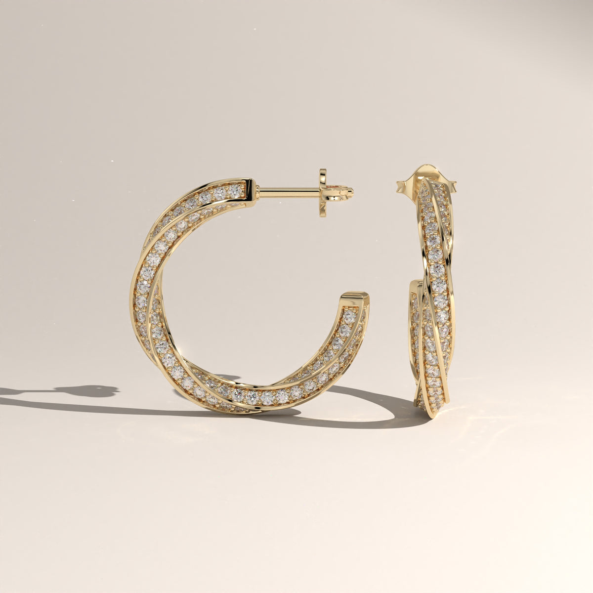 Lab-Grown Diamond Twist Hoop Earrings – Jess