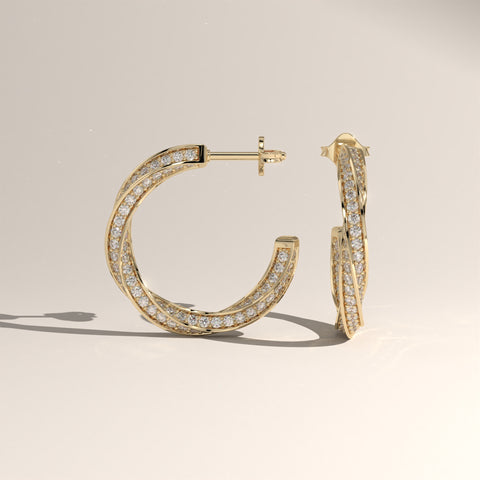 Lab-Grown Diamond Twist Hoop Earrings – Jess