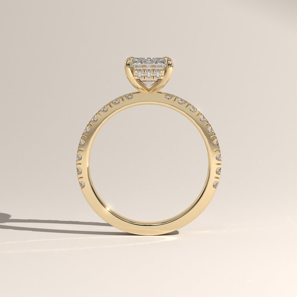 2ct Emerald Cut Lab-Grown Diamond Hidden Halo Pavé Engagement Ring – Sloane