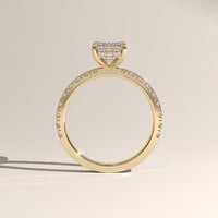 Yellow Gold 2ct Emerald Cut Lab-Grown Diamond Pavé Engagement Ring – Sloane, view 3 — Verasah
