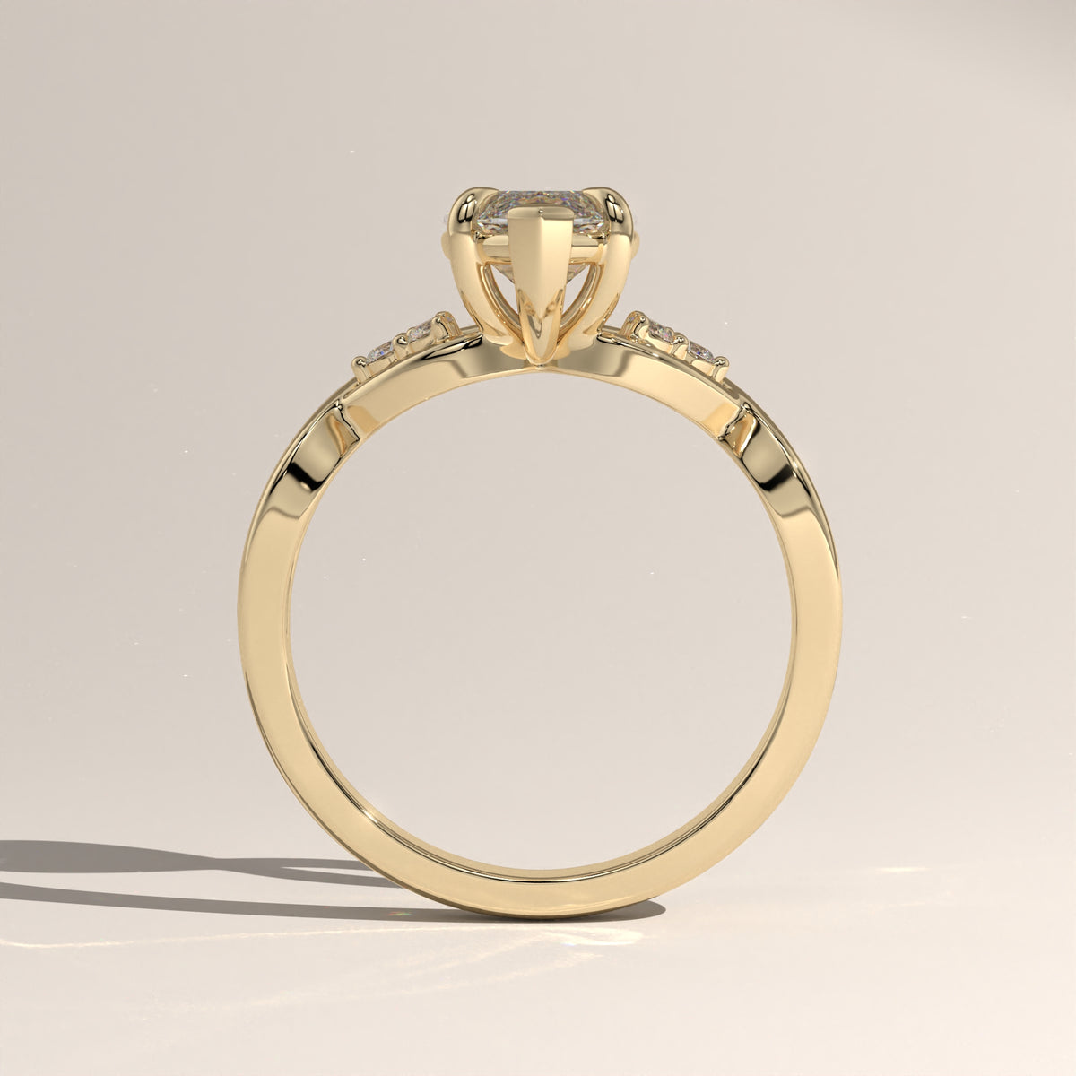 2ct Marquise Lab-Grown Diamond Twist Band Engagement Ring – Ivy