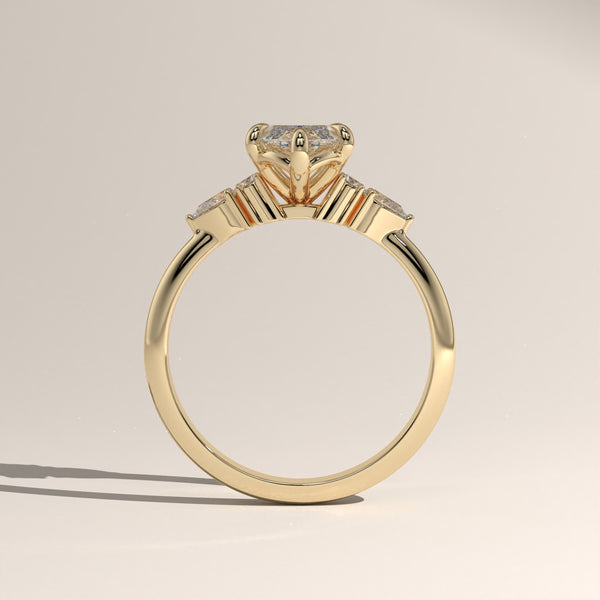 2ct Marquise Lab-Grown Diamond Engagement Ring with Pear Side Stones – Cora
