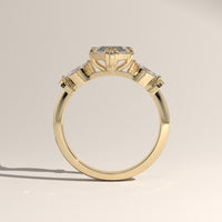 Yellow Gold 2.22ct Marquise Lab-Grown Diamond Three Stone Ring - Maha, view 3 — Verasah