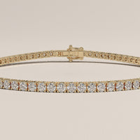Yellow Gold 3ct TW Round Lab-Grown Diamond Tennis Bracelet – Violet — Verasah