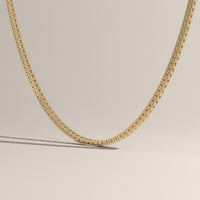 Yellow Gold Round Lab-Grown Diamond Tennis Necklace – Clemantine, view 3 — Verasah