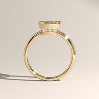 Yellow Gold 2.3ct oval lab grown diamond bezel set solitaire ring, view 3 — Verasah