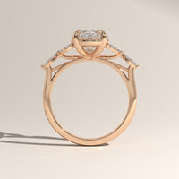 Rose Gold 3.19ct Oval Lab-Grown Diamond Ring with Side Stones - Maria, view 3 — Verasah