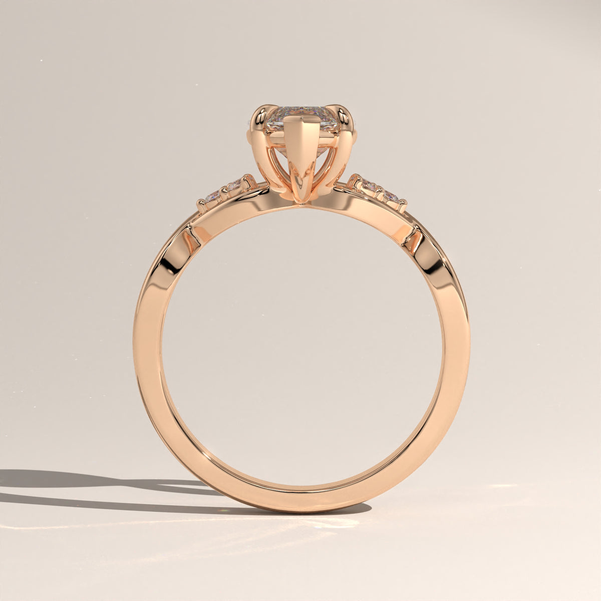 2ct Marquise Lab-Grown Diamond Twist Band Engagement Ring – Ivy