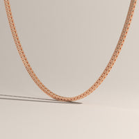 Rose Gold Round Lab-Grown Diamond Tennis Necklace – Clemantine, view 3 — Verasah