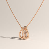 Rose Gold 1ct Pear Lab-Grown Diamond Pendant Necklace – Rosalie, view 3 — Verasah