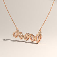 Rose Gold 1.77ct TW Mixed Shape Lab-Grown Diamond Bar Necklace – Phoebe, view 3 — Verasah