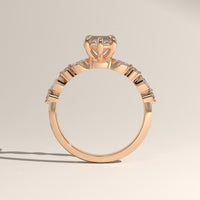 Rose Gold 2ct Marquise Lab-Grown Diamond Five Stone Engagement Ring – Selene, view 3 — Verasah