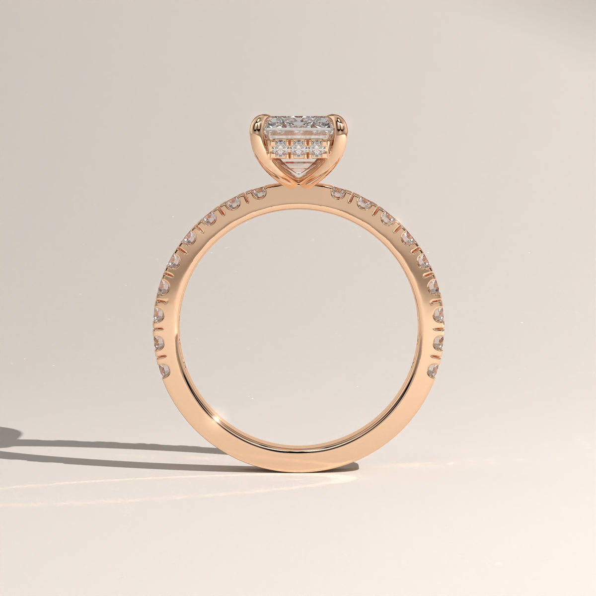 2ct Emerald Cut Lab-Grown Diamond Hidden Halo Pavé Engagement Ring – Sloane