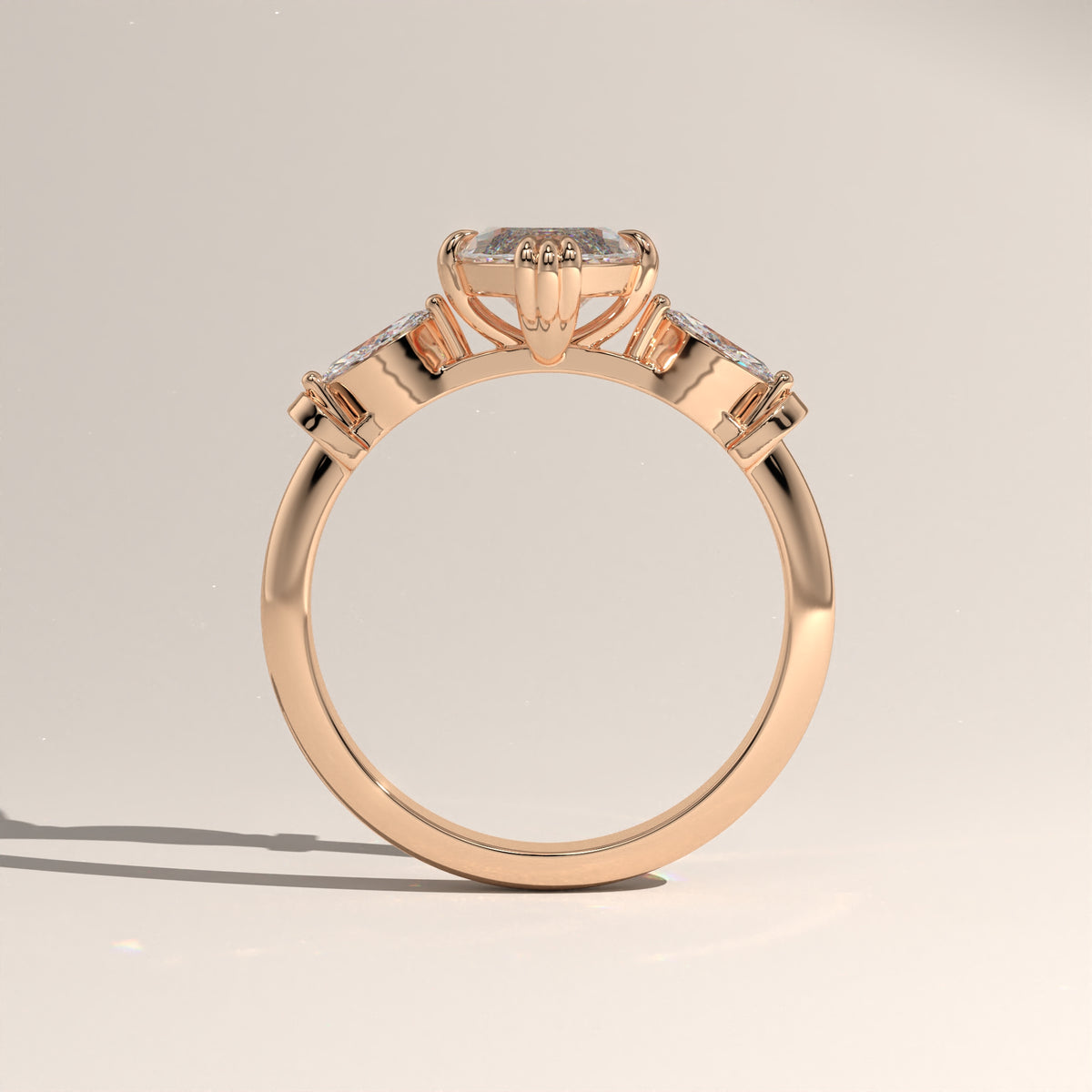 2ct Marquise Lab-Grown Diamond Three Stone Engagement Ring – Maha
