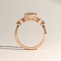 Rose Gold 2.22ct Marquise Lab-Grown Diamond Three Stone Ring - Maha, view 3 — Verasah
