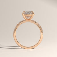 Rose Gold 3.5ct Oval Lab-Grown Diamond Engagement Ring, view 3 — Verasah