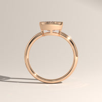 Rose Gold 2.3ct oval lab grown diamond bezel set solitaire ring, view 3 — Verasah