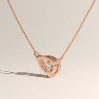 Rose Gold 1ct East-West Pear Lab-Grown Diamond Necklace – Iris, view 3 — Verasah