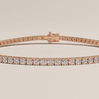 Rose Gold 3ct TW Round Lab-Grown Diamond Tennis Bracelet – Violet — Verasah