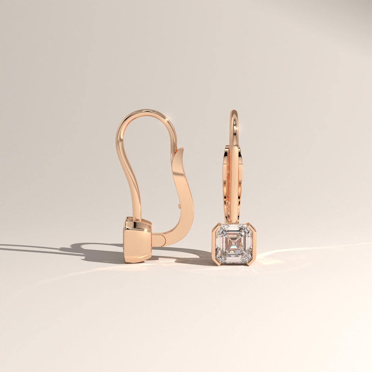 1.50ct TW Square Emerald Cut Lab-Grown Diamond Bezel Drop Earrings – Janet