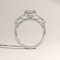 White Gold 3.19ct Oval Lab-Grown Diamond Ring with Side Stones - Maria, view 3 — Verasah