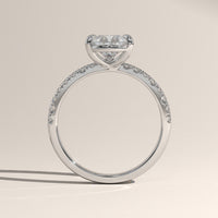 White Gold 2ct Pear Lab-Grown Diamond Pavé Engagement Ring – Ines, view 3 — Verasah
