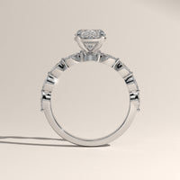White Gold 2ct Oval Lab-Grown Diamond Engagement Ring with Marquise Diamond Band – Laurel, view 3 — Verasah