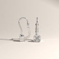 White Gold 1.50ct TW Square Emerald Cut Lab-Grown Diamond Bezel Drop Earrings – Janet — Verasah