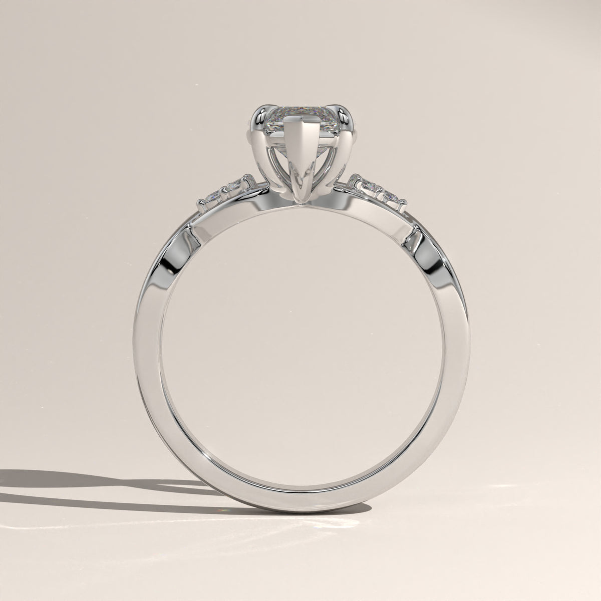 2ct Marquise Lab-Grown Diamond Twist Band Engagement Ring – Ivy