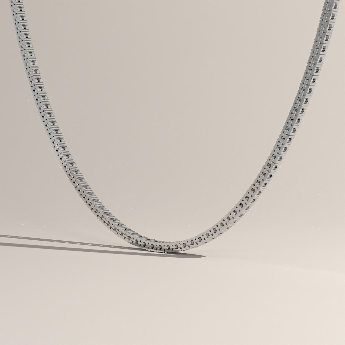 Round Lab-Grown Diamond Tennis Necklace – Clemantine
